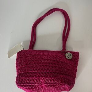 The Sak Fuchsia Crochet Shoulder Bag